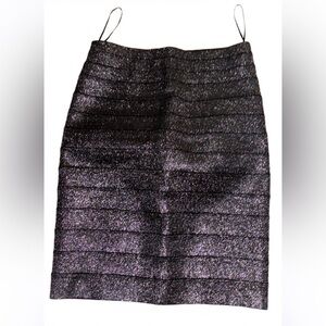 REISS Metallic silver Elastic high waisted bandage skirt Sz 6